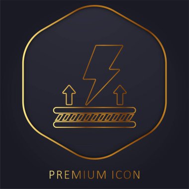 Antistatic Fabric golden line premium logo or icon clipart