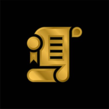 Altın kaplama metalik simge veya logo vektörü