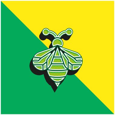 Arı Yeşili ve Sarı Modern 3D vektör simgesi logosu