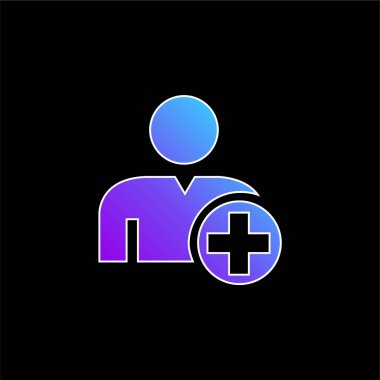 Profil mavi gradyan vektör simgesi ekle