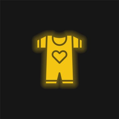 Bebek kıyafetleri sarı parlak neon ikon