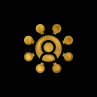 Bağlı altın kaplama metalik simge veya logo vektörü