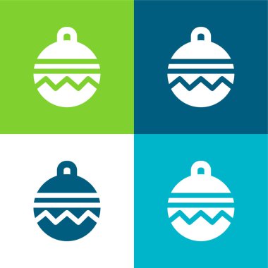 Bauble Düz Renk simgesi seti