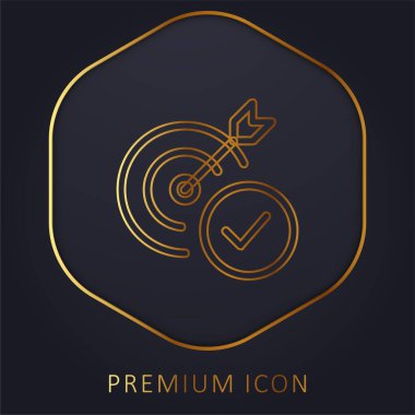 Altın çizgi prim logosunu veya simgesini hedefle