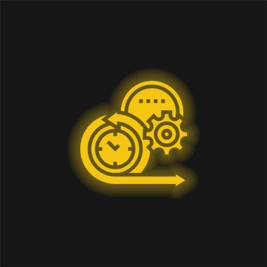 Agile yellow glowing neon icon clipart
