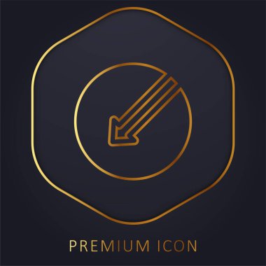 Arrow Left golden line premium logo or icon clipart