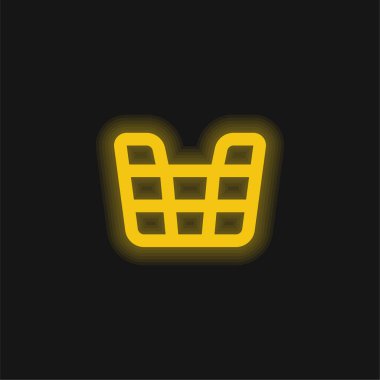 Sepet sarısı parlak neon simgesi
