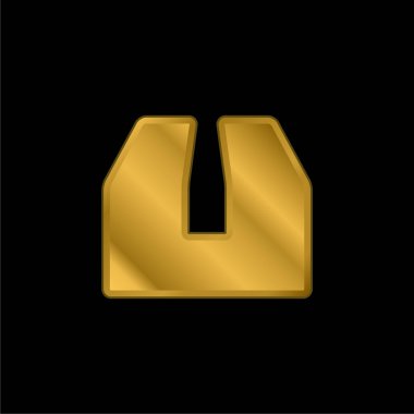 Kutu altın kaplama metalik simge veya logo vektörü