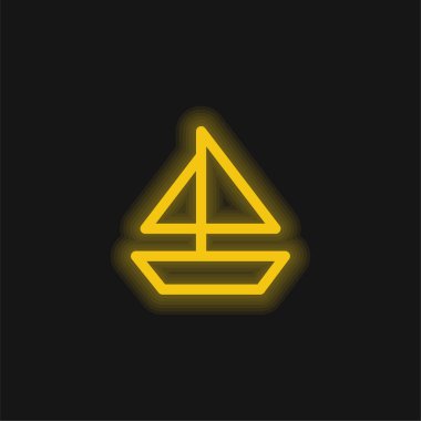 Tekne sarısı parlak neon simgesi
