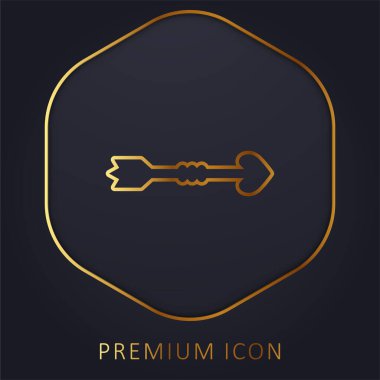 Ok altın çizgi premium logosu veya simgesi