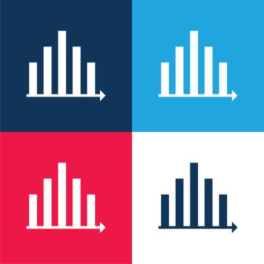 Analiz mavi ve kırmızı dört renk minimal simgesi kümesi