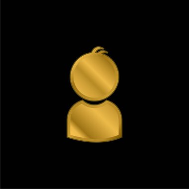 Erkek altın kaplama metalik simge veya logo vektörü