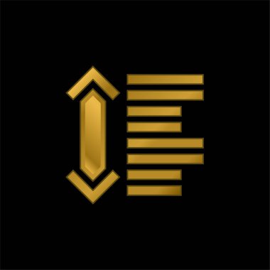 Altın kaplama metalik simge ya da logo vektörü arasında