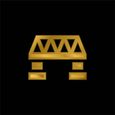 Köprü altın kaplama metalik simge veya logo vektörü