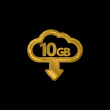 10 Gb Altın kaplama metalik simge ya da logo vektörü indir