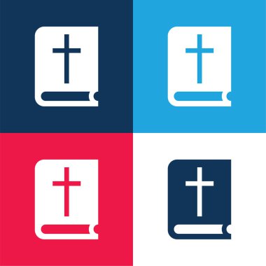 İncil mavi ve kırmızı dört renk en küçük simge kümesi