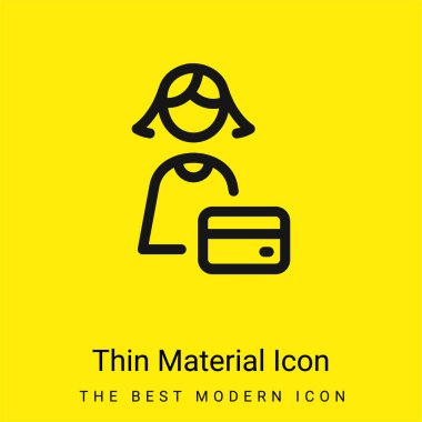 Bank Worker minimal bright yellow material icon clipart