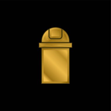 Banyo Çöp Kutusu altın kaplama metalik simge veya logo vektörü