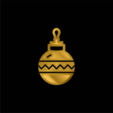 Bauble altın kaplama metalik simge veya logo vektörü