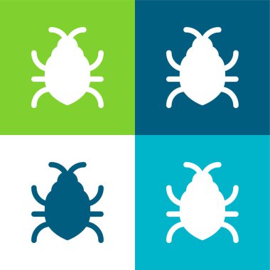 Big Bug Flat four color minimal icon set clipart