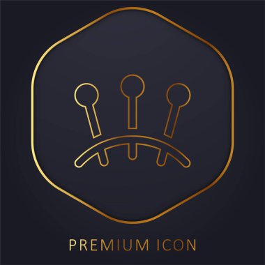 Akupunktur altın çizgisi prim logosu veya simgesi
