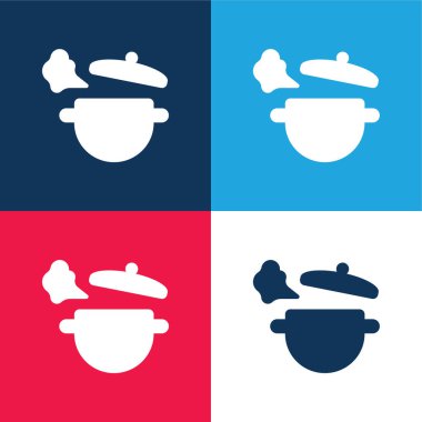 Kaynayan mavi ve kırmızı dört renk en küçük simge kümesi