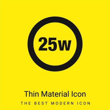 25 Watts Lamp Indicator minimal bright yellow material icon clipart