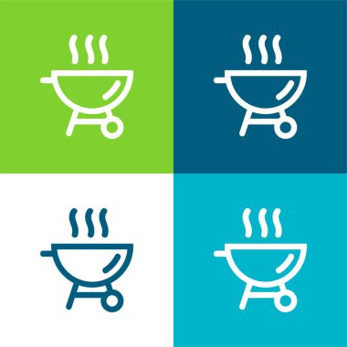 Barbekü Düz Renk en az simge seti