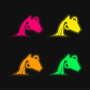 Aquarius Su Taşıyıcı Sembolü. Parlak neon vektör simgesi.