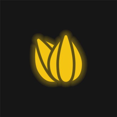 Badem sarısı parlak neon simgesi