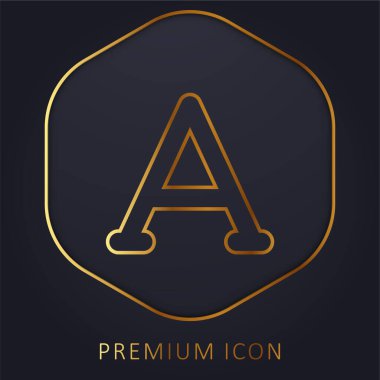 Alfa altın çizgisi premium logosu veya simgesi