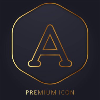 Alpha golden line premium logo or icon clipart