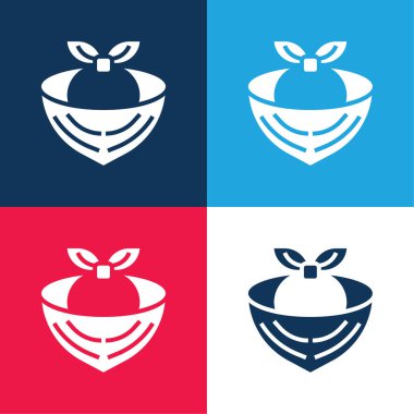 Bandana mavi ve kırmızı dört renk en küçük simge kümesi