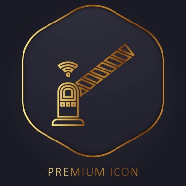 Bariyer altın çizgi prim logosu veya simgesi