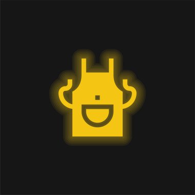 Önlük sarısı parlak neon simgesi