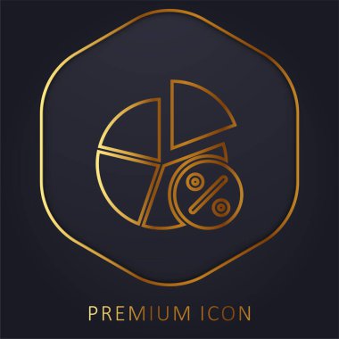 Analitik altın çizgi prim logosu veya simgesi