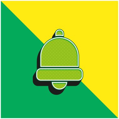 Bell Green ve sarı modern 3D vektör simgesi logosu