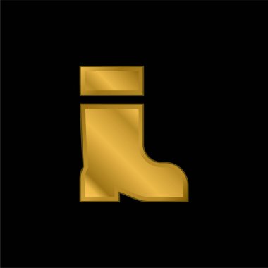 Boot gold plated metalic icon or logo vector clipart