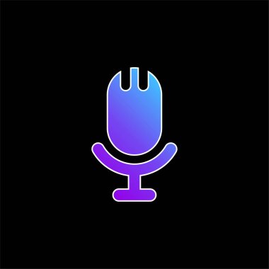 Big Microphone blue gradient vector icon clipart