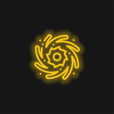 Kara Delik sarı parlak neon simgesi