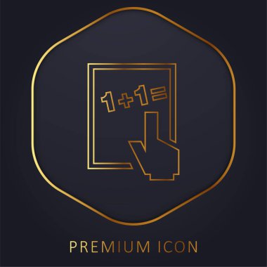 Temel Matematik altın çizgi prim logosu veya simgesi