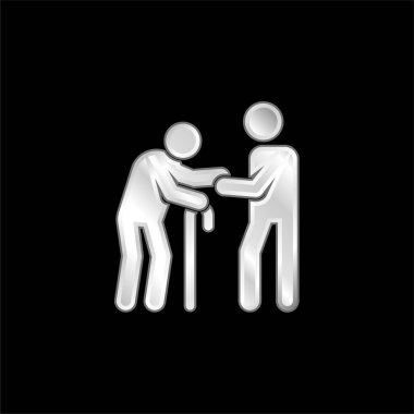 Gümüş kaplama metalik simgeye yardım