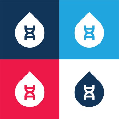 Kan mavisi ve kırmızı dört renk simgesi seti