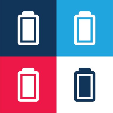 Pil mavi ve kırmızı dört renk minimal simge kümesi