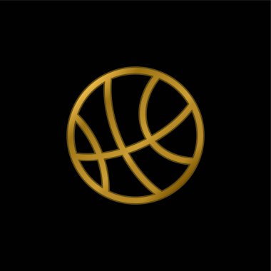 Basketbol altın kaplama metalik simge veya logo vektörü