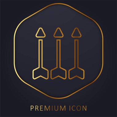 Arrows golden line premium logo or icon clipart