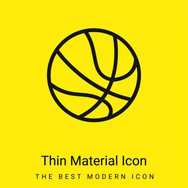 Basketball Ball Variant minimal bright yellow material icon clipart