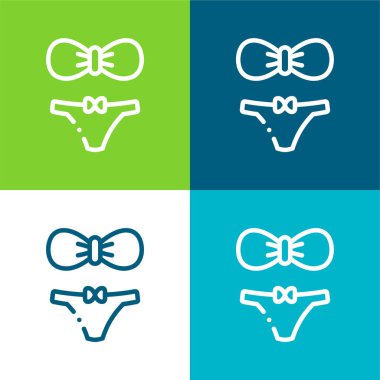 Bikini Düz 4 renk en küçük simge kümesi