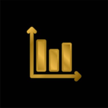 Çubuk altın kaplama metalik simge veya logo vektörü