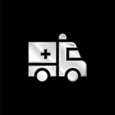 Ambulans gümüş kaplama metalik simge